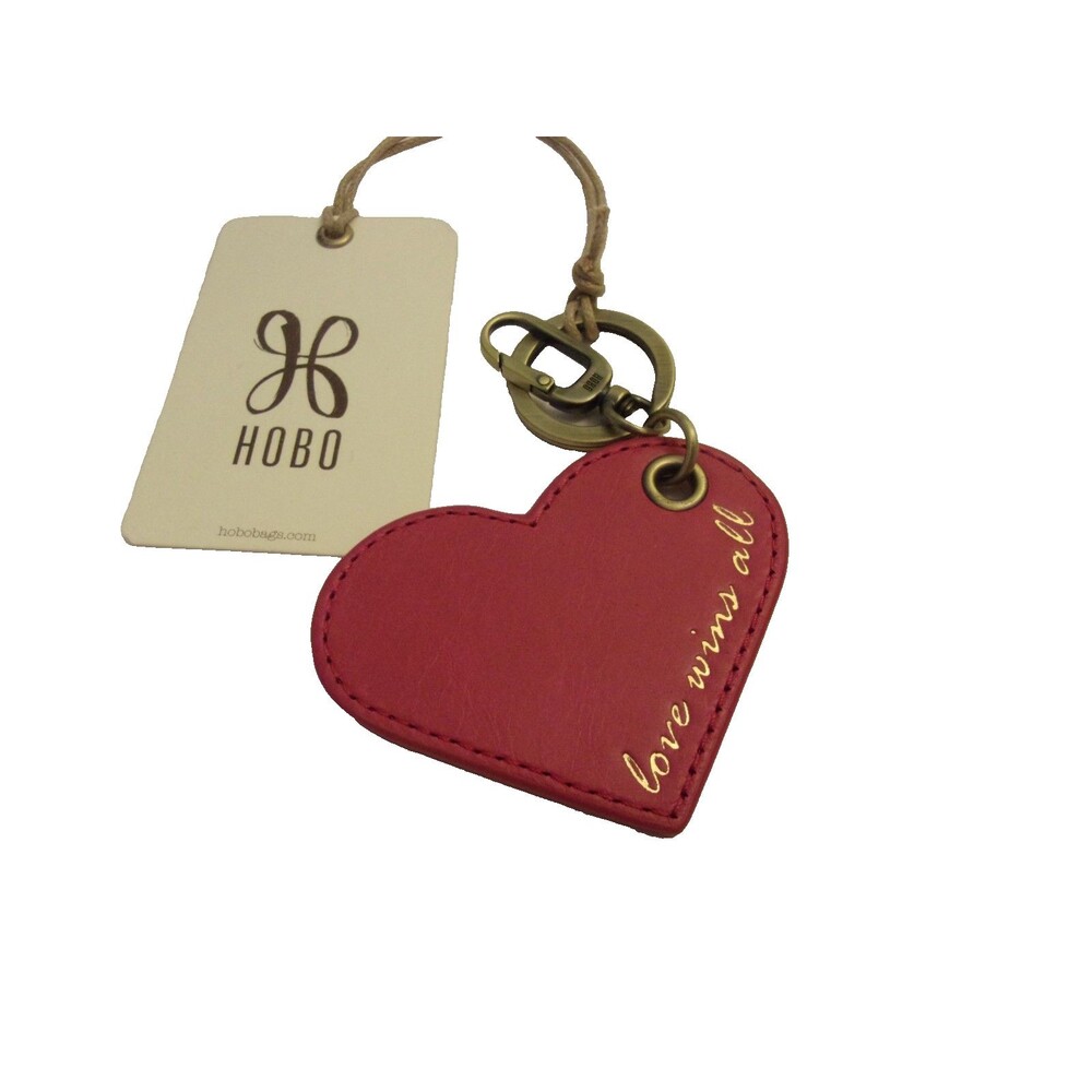Hobo Keychain Purse Charm Leather Heart Pink Leather Love Wins All New